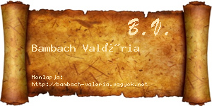 Bambach Valéria névjegykártya